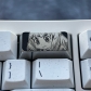 2U Backspace Titanium Alloy Artisan Keycaps Precision Pointillism for Mechanical Keyboard -Anya